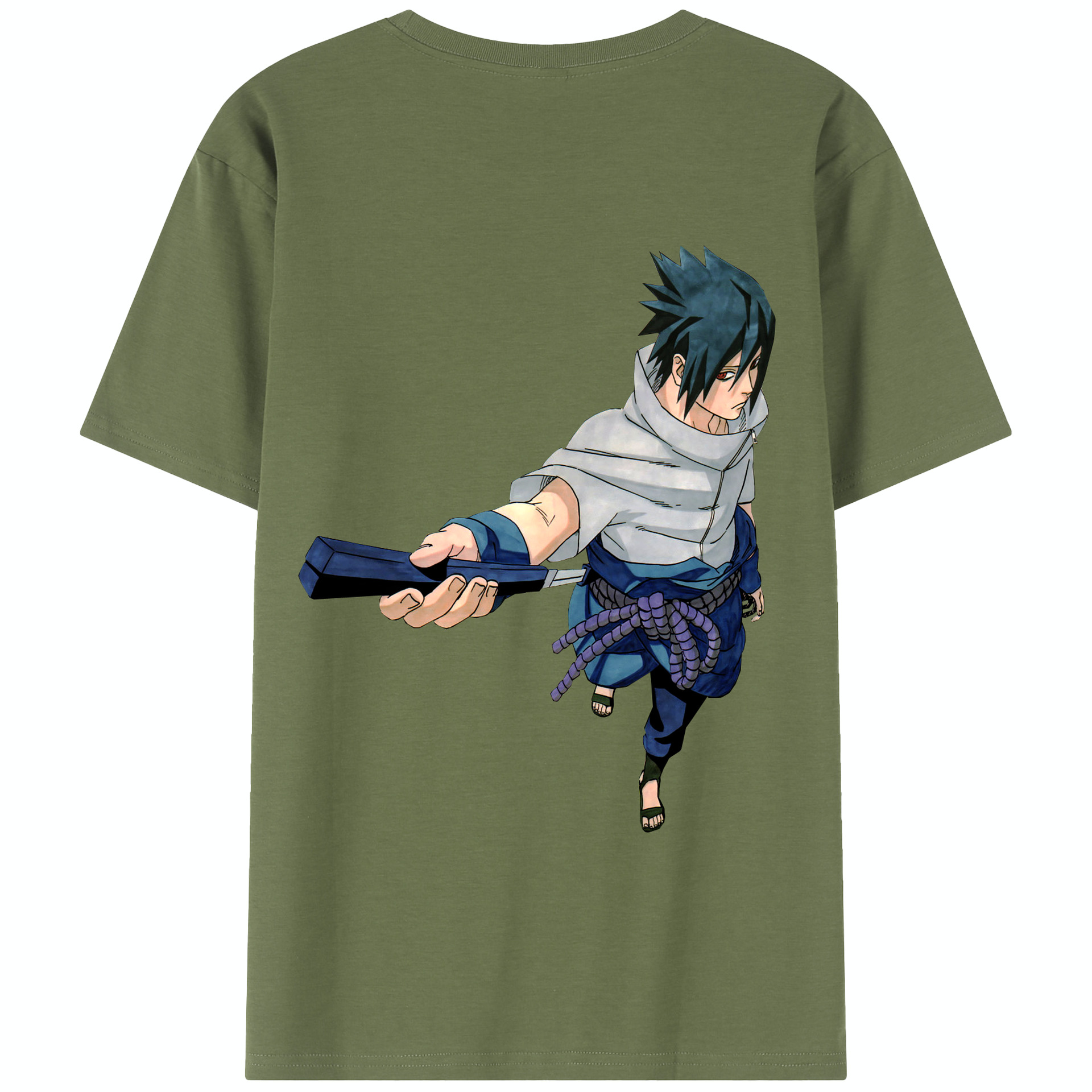 （画像用） NARUTO -ナルト- うちは サスケ Uchiha Sasuke 綿100％半袖Tシャツ（背面プリント）